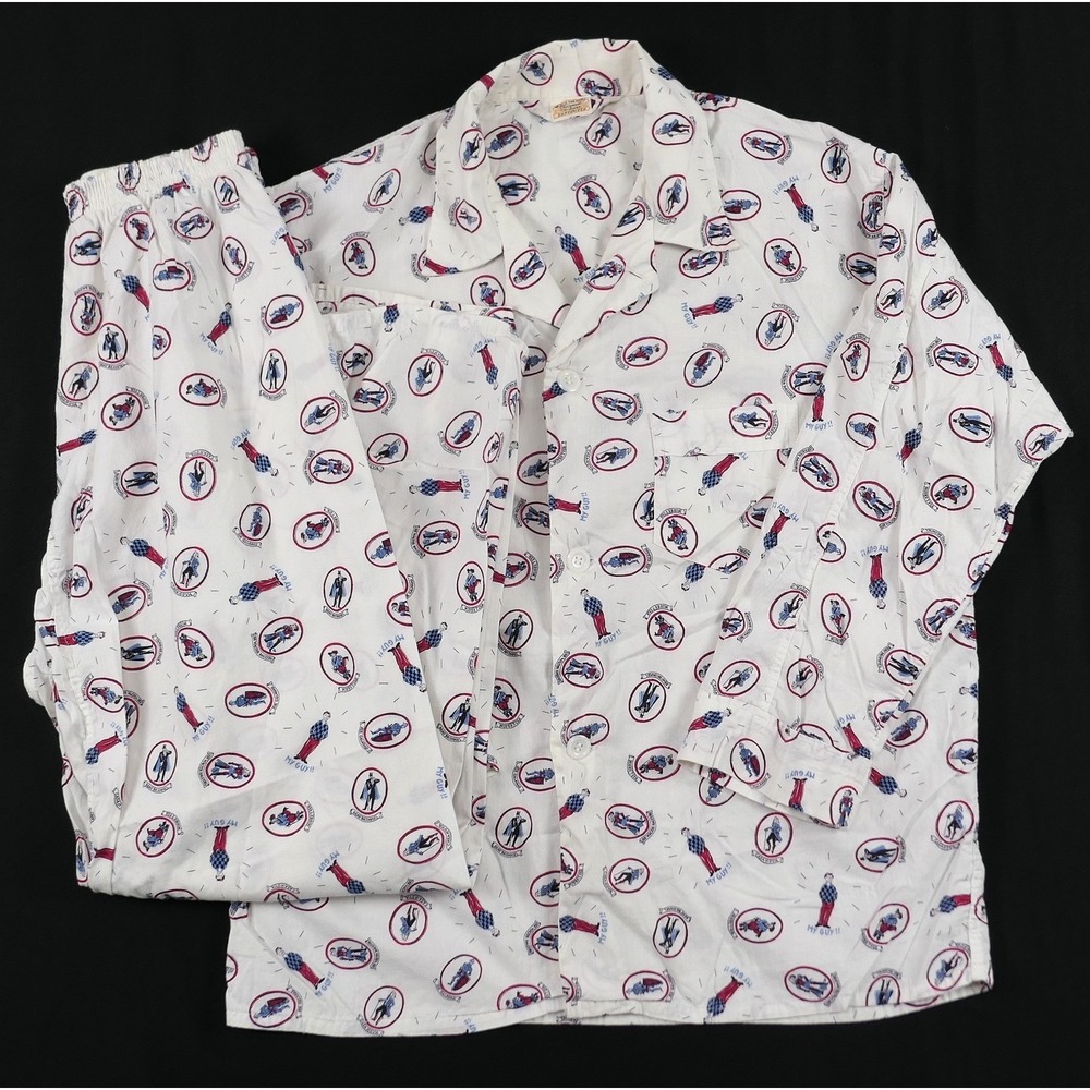 Vintage 1950s Novelty Pajama Set Beau Brummell Casanova My Guy Sanforized Adult